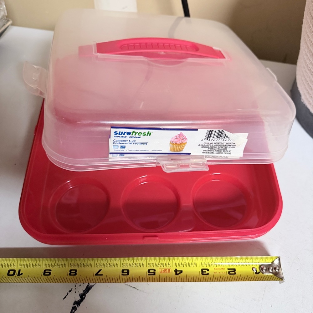 Refresh Pink Cupcake Carrier with Clear Lid (set 2 qty)